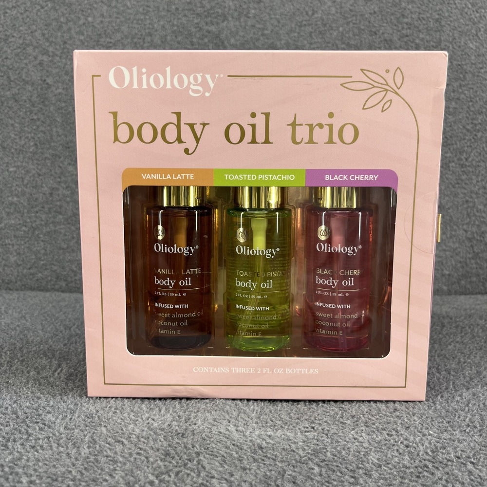 Oliology Body Oil‎ Trio Vanilla Latte Toasted Pistachio Black Cherry 2 oz each
